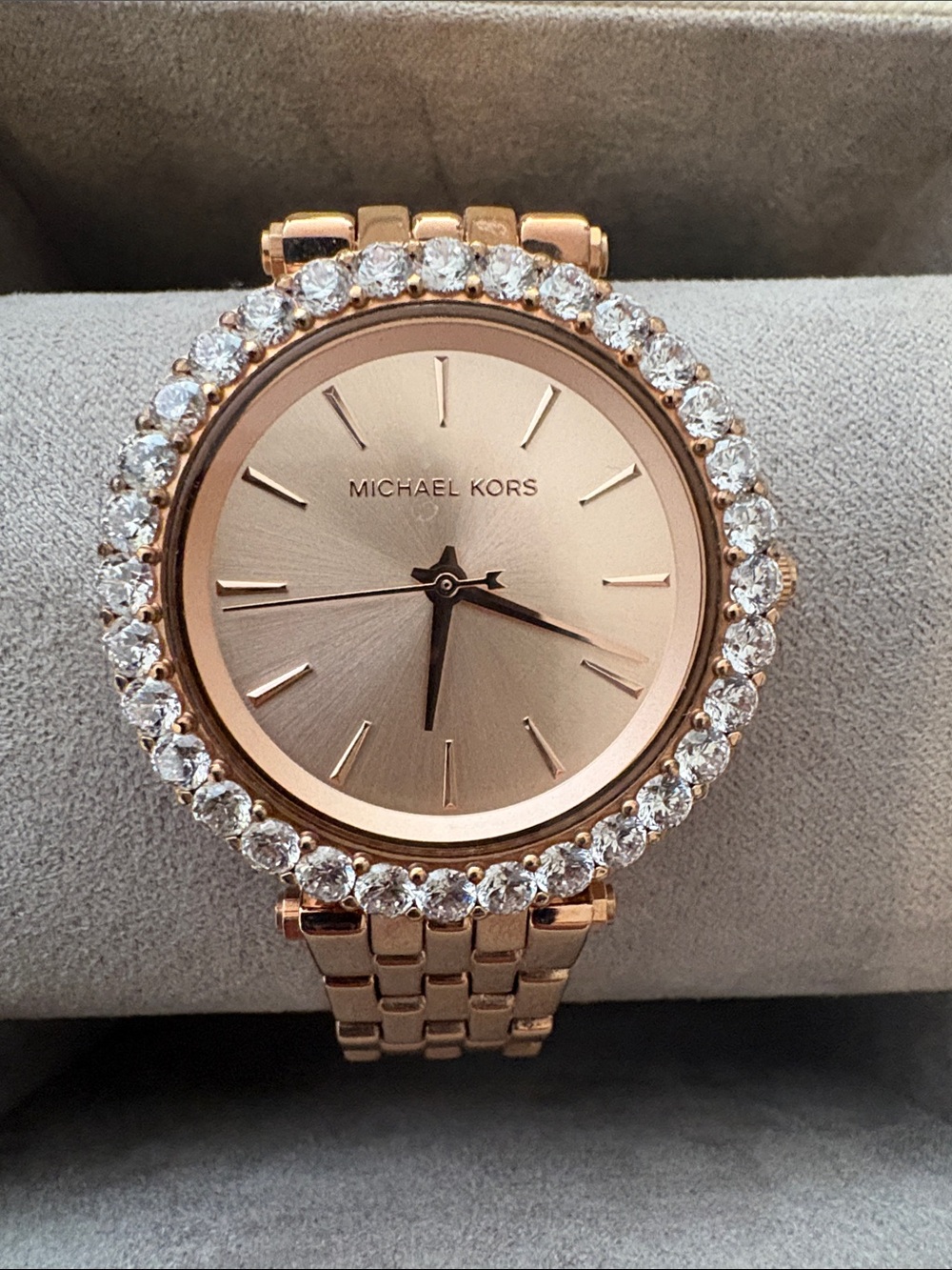 Michael Kors Darci Rose Gold Crystal Bezel Watch